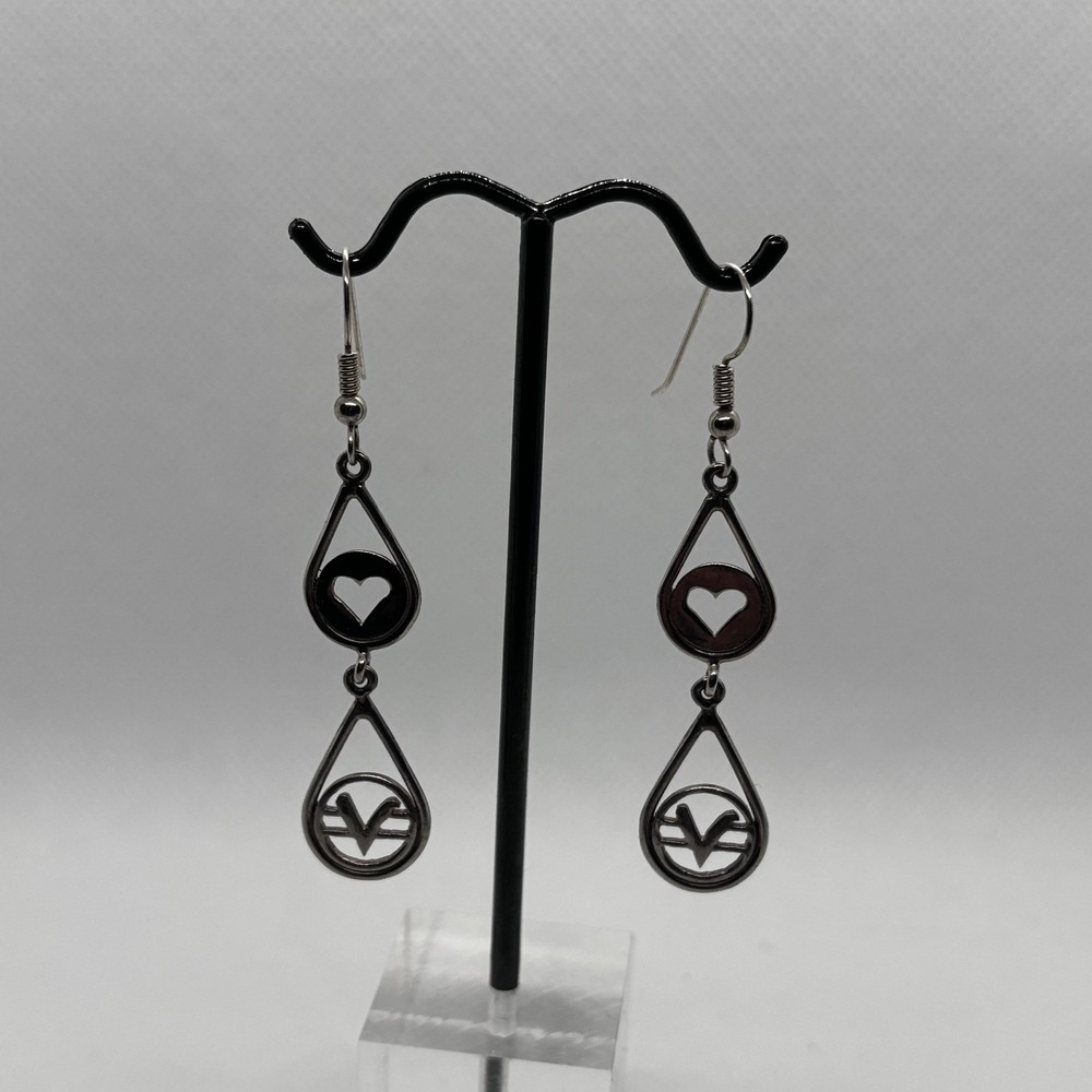 Vintage Hunner Earrings 925 Sterling Silver Dangle Drop Hook Signed - Picture 5 of 10